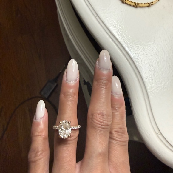 Jewelry - Lab Created Oval Diamond With 3D Pave Setting Full